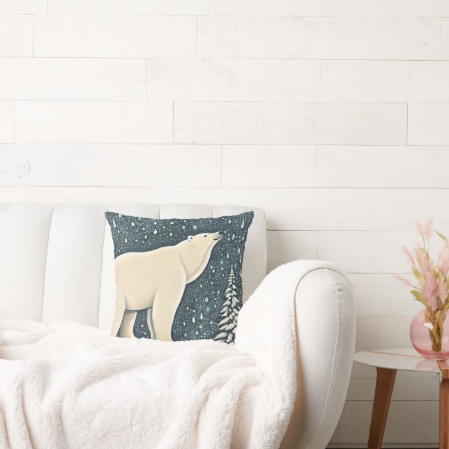 Snygg artisk Polar Bear Kudde (Soffa)