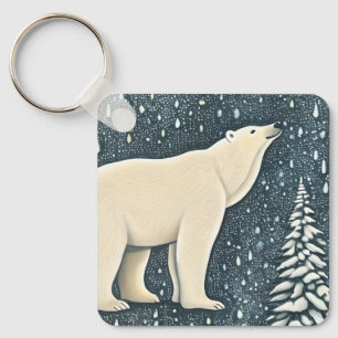 Snygg artisk Polar Bear Nyckelring