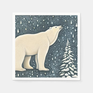 Snygg artisk Polar Bear Pappersservett