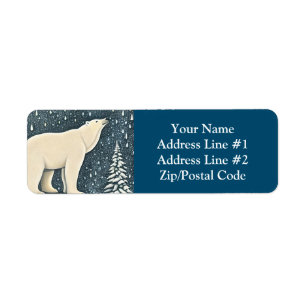 Snygg artisk Polar Bear Returadress Etikett