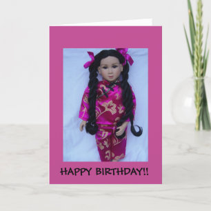 Snygg asiatisk doll kort