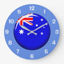 Snygg Australian Button Flagga Wall Clock
