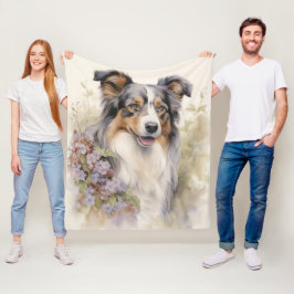 Snygg Australian shepherd Fleecefilt