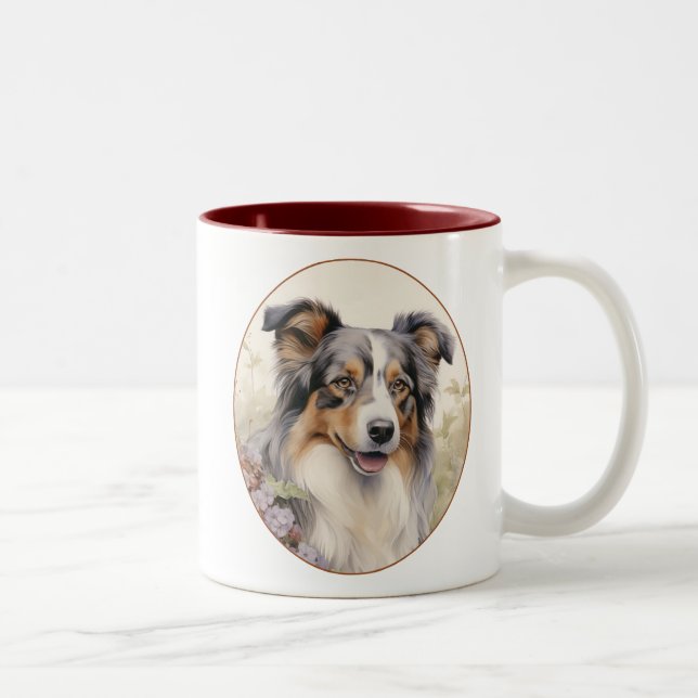 Snygg Australian shepherd Två-Tonad Mugg (Höger)