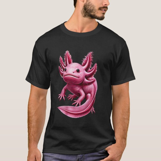Snygg Axolotl T Shirt (Framsida)