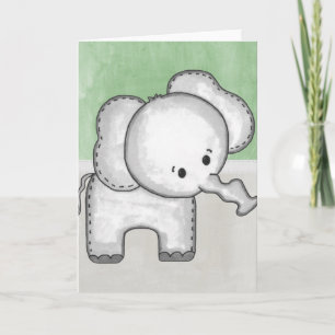 Snygg Baby Elephant Zoo Animal Kort