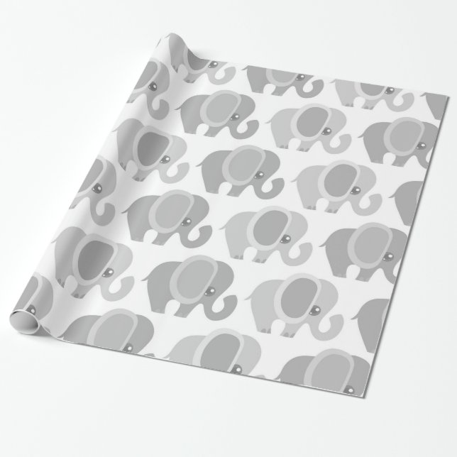 Snygg Baby Elephants Presentpapper (Utrullad)
