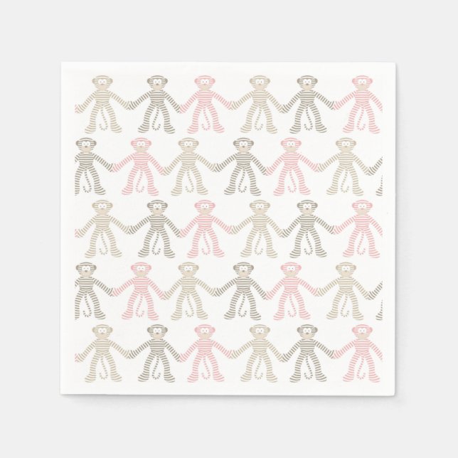 Snygg Baby Sock monkey Pappersservett (Framsidan)