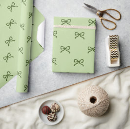 Snygg Babyflicka Förlossning Chic Grön Båge Mönste Presentpapper
