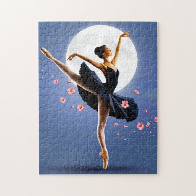 Snygg Ballerina Dancing av Moonlight Pussel (Vertikal)