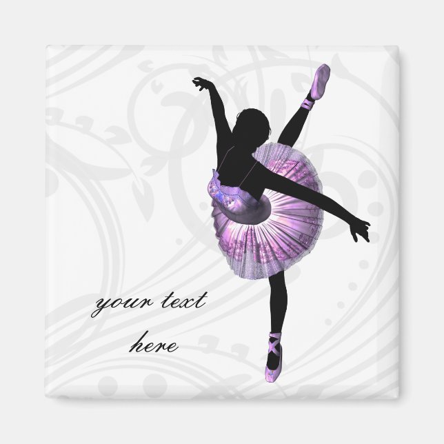 Snygg Ballerina i lila Magnet (Framsidan)