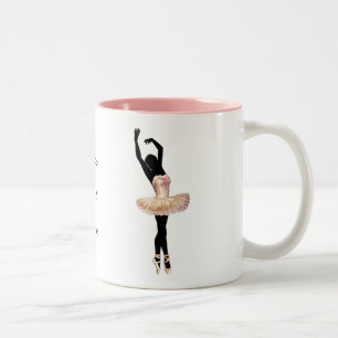 Snygg Ballerina i rosa Två-Tonad Mugg