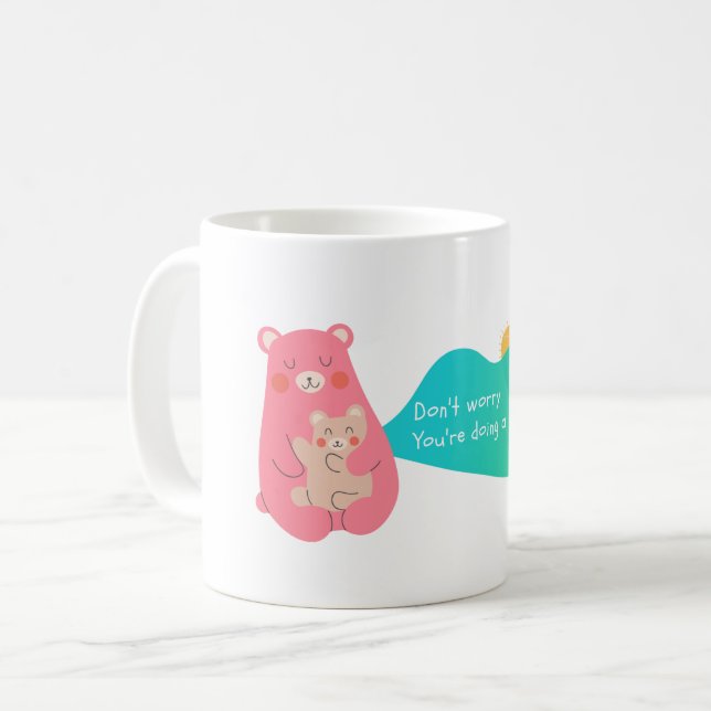 Snygg bärfamilj kaffemugg (Framsida vänster)