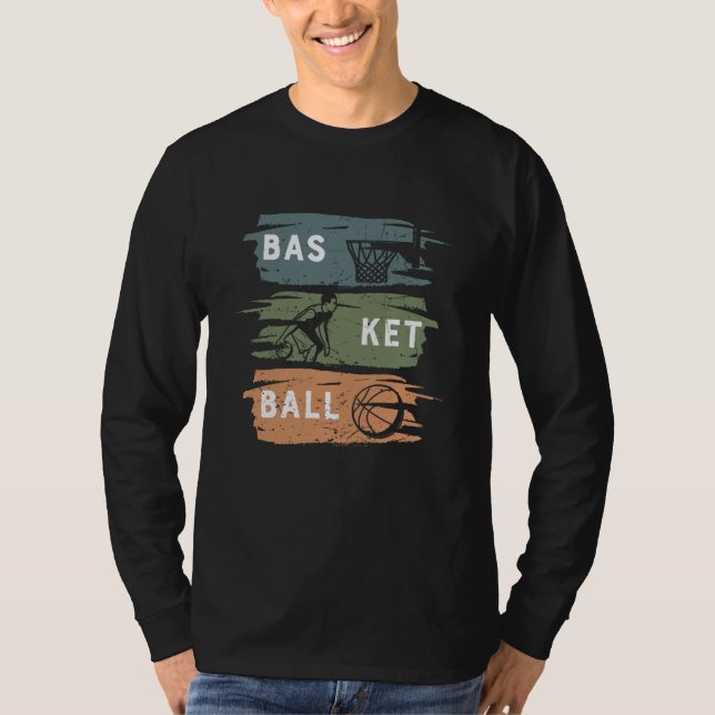 Snygg basketdesign med 3 färger t shirt (Framsida)