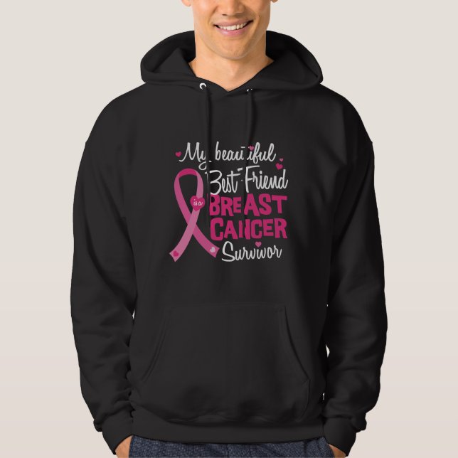 Snygg Bästa vän Bröstcancer överlevande Hoodie (Framsida)