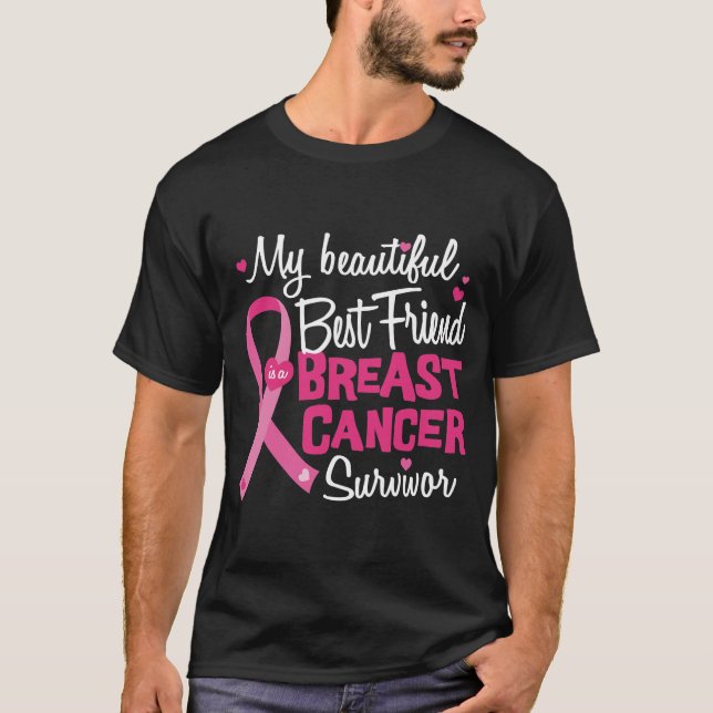 Snygg Bästa vän Bröstcancer överlevande T Shirt (Framsida)