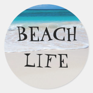 Snygg Beach Life Runt Klistermärke