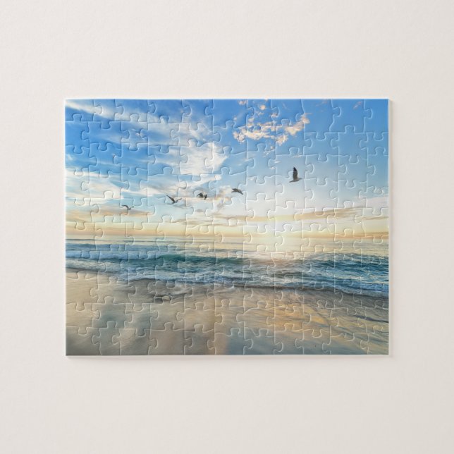 Snygg Beach Travel Photo Sunrise Pussel (Horisontell)