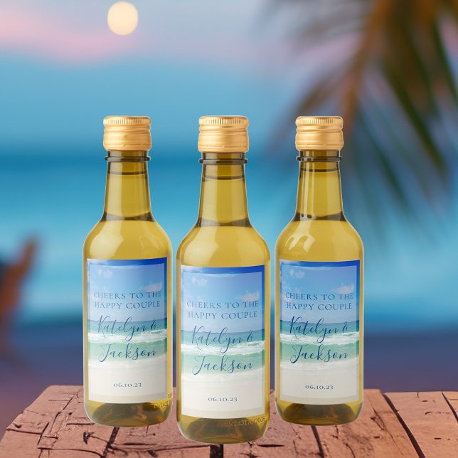 Snygg Beach Vinkar-fotografi Bröllop Mini Vinetikett (Skapare uppladdad)