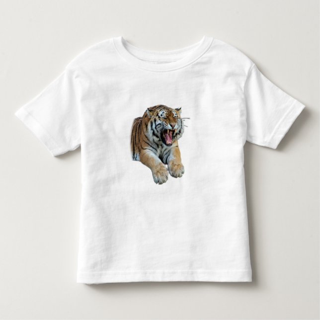 Snygg Bengal Tiger Ansikte och Teth Photo T Shirt (Framsida)