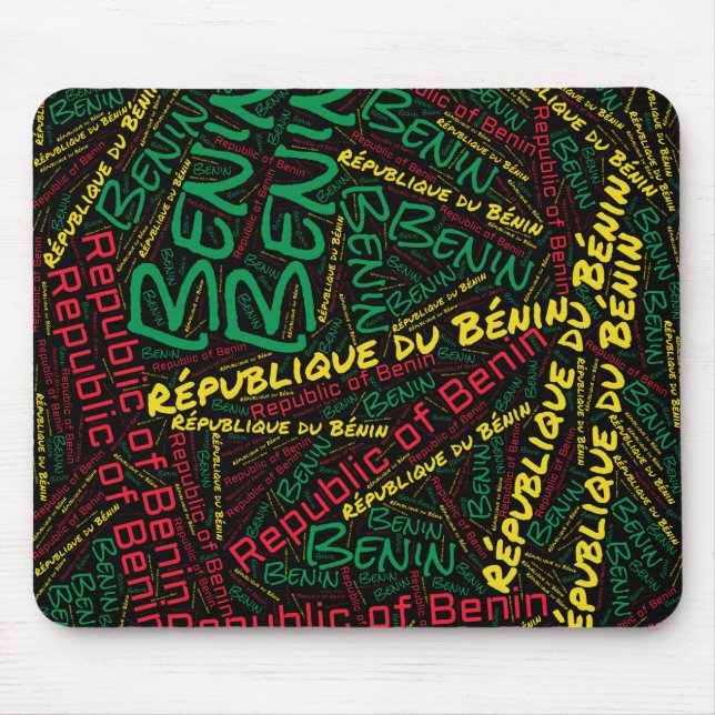 Snygg Benin Flagga Patriotic Mouse Pad Musmatta (Framsidan)