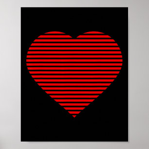 Snygg Big Red Heart Valentine Day Boys Girls Poster