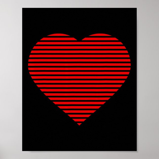 Snygg Big Red Heart Valentine Day Boys Girls Poster (Framsidan)