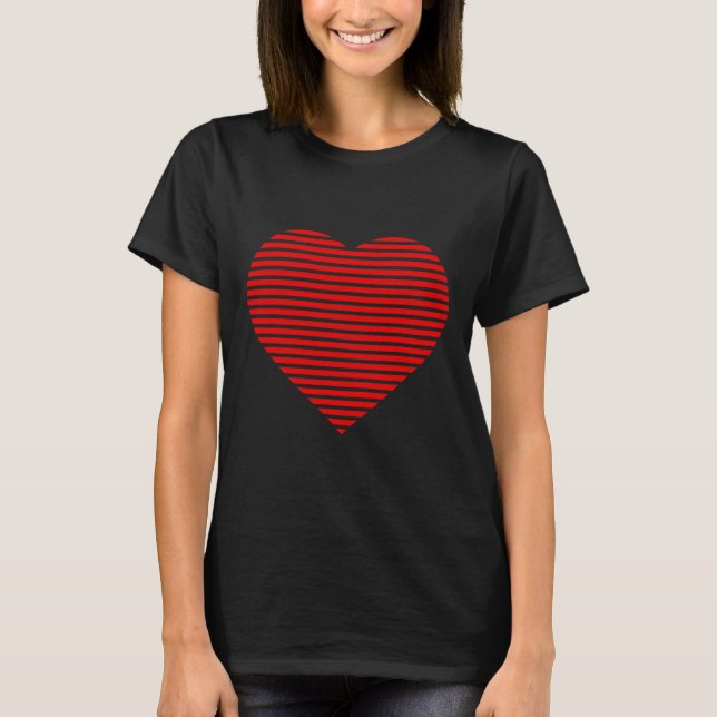 Snygg Big Red Heart Valentine Day Boys Girls T Shirt (Framsida)