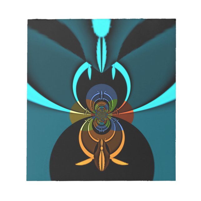 Snygg bild av cyan Abstrakt Art Print Anteckningsblock (Framsida)