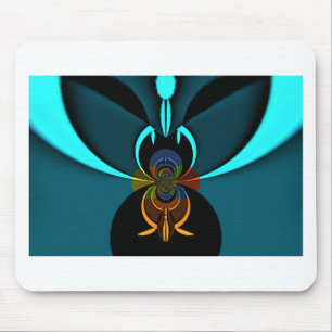 Snygg bild av cyan Abstrakt Art Print Musmatta