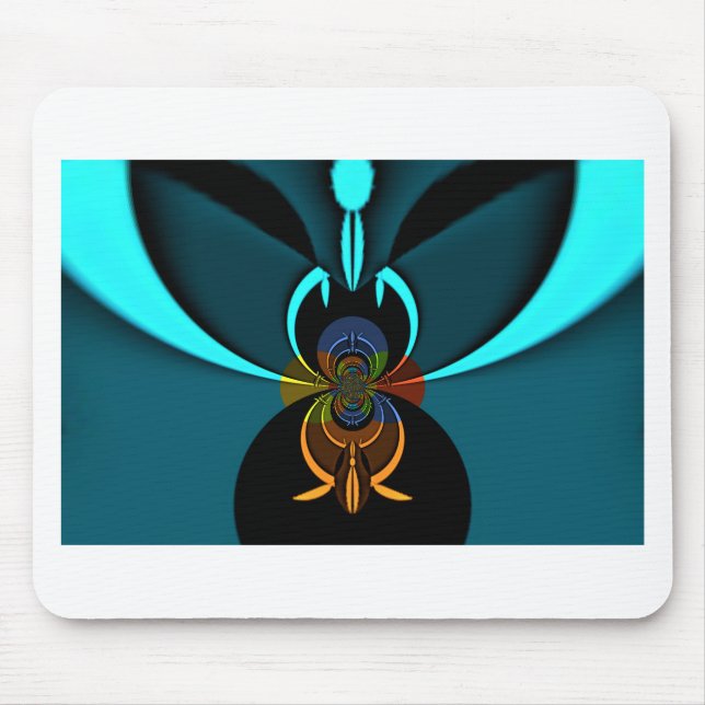 Snygg bild av cyan Abstrakt Art Print Musmatta (Framsidan)