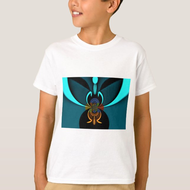 Snygg bild av cyan Abstrakt Art Print Tröja (Framsida)