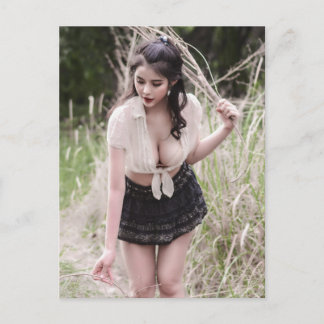 Snygg bild av sexig cute-modell vykort