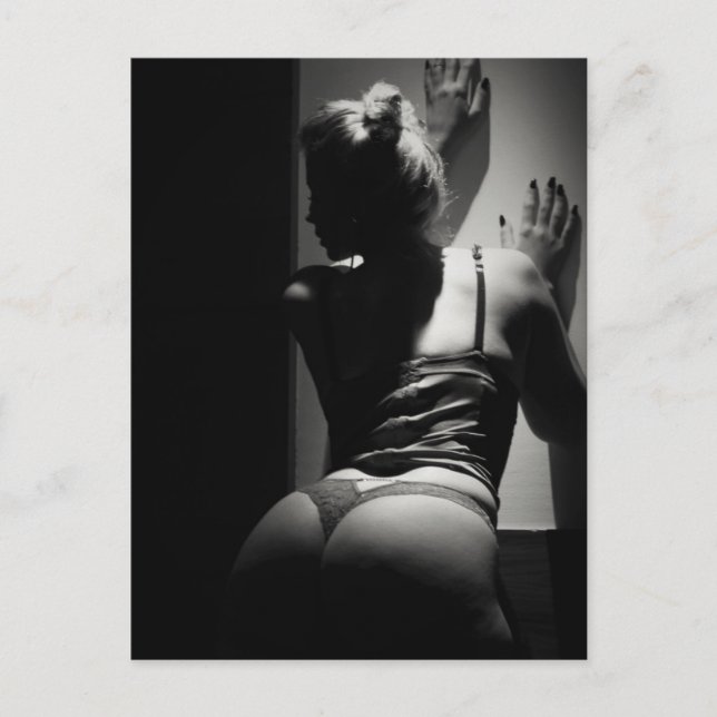 Snygg bild av svart och vitt språk vykort (Framsida)