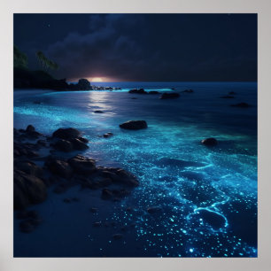 Snygg bioluminescent Beach Poster