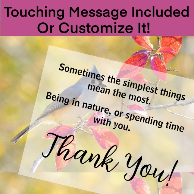 Snygg Bird Photo | Stängning | Heartfilt Kort (Available as an instant download too!)