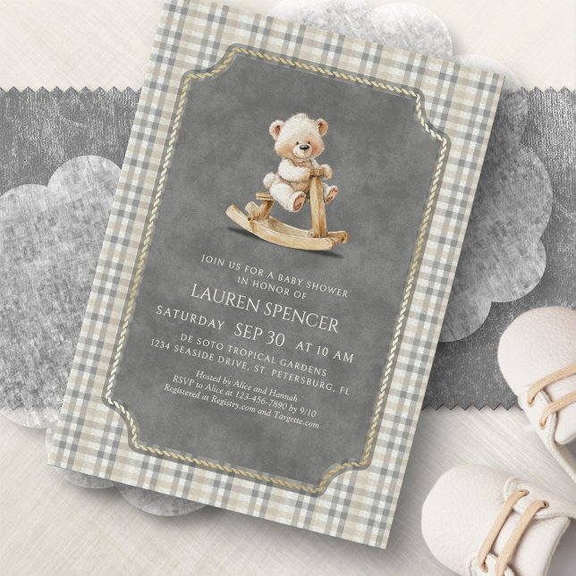 Snygg Björn Baby Shower Inbjudningar (Skapare uppladdad)