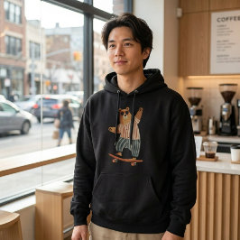 Snygg Björn Skatare Rolig Djurhoodie  Hoodie