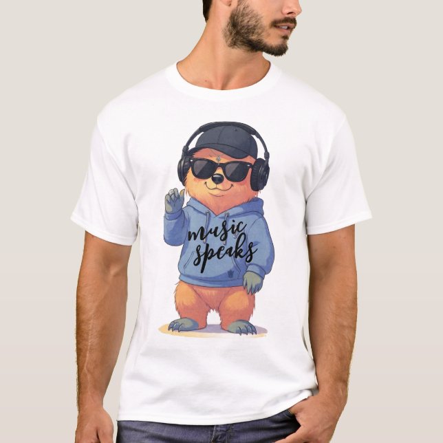 snygg björnillustration, t shirt (Framsida)