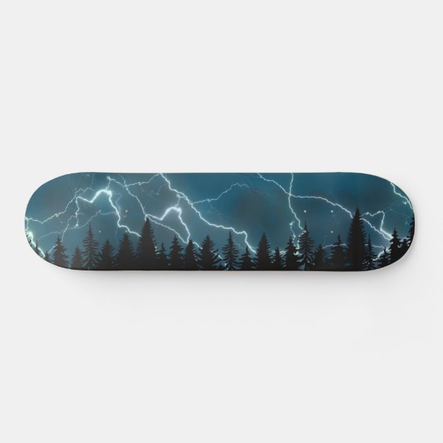 Snygg blå blixtnedslag över skog mini skateboard bräda 18,5 cm (Horz)