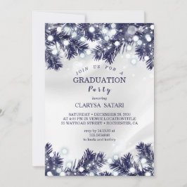 Snygg blå blomljus congratulationsfest inbjudningar