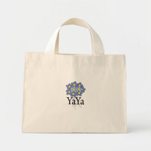 Snygg Blå Blomma YaYa T-shirt Mini Tygkasse