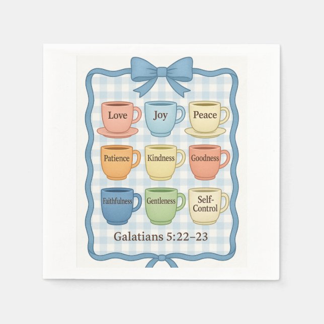 Snygg blå design pappersservett (Framsidan)