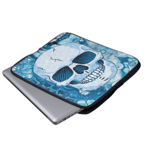 Snygg blå dödskalle laptop fodral