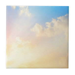 Snygg Blå himmel med moln, Kakelplatta