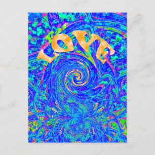 Snygg, blå Kärlek-utskrift av vektorgrafik i Flash Vykort