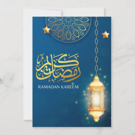Snygg blå Lantern Ramadan Kareem Blessings Julkort
