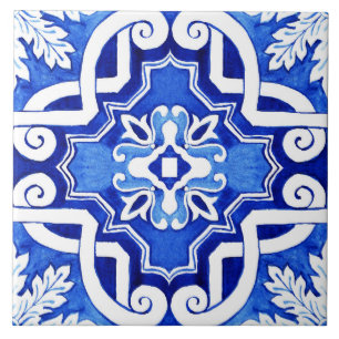 Snygg blå målad keramik Tile från Stil. Kakelplatta