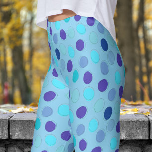 Snygg blå och Baby blue polka Dot Mönster Leggings