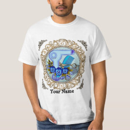 Snygg blå pensé skönhetssköterska t-shirt